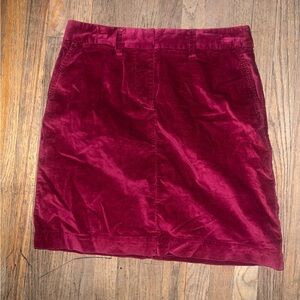 L.L. Bean Corduroy Burgundy Skirt suede office business Clueless 90s Siren 90s